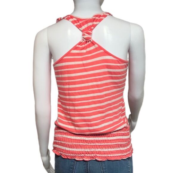 Smocked Striped V-Neck Tank   - Picture 3 of 11